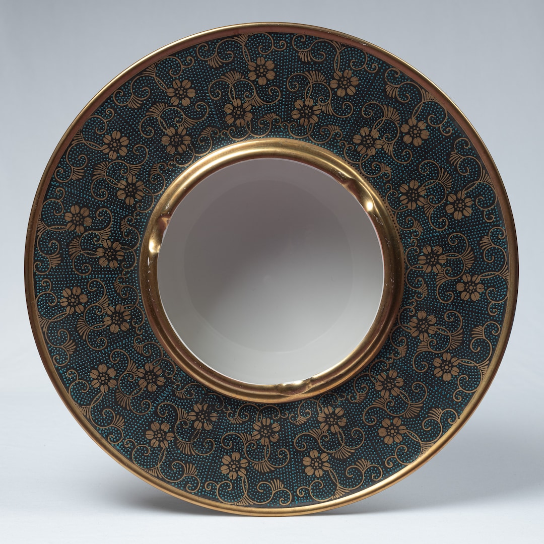 灰皿　Ahtray　九谷 Kutani Blue-seeds, Gold-flowers Ashtray 九谷青粒金彩灰皿 - Etsy