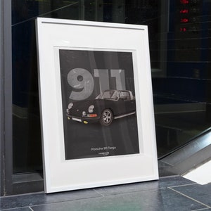 Póster de Porsche 911 Targa Noire - decoración de pared vintage