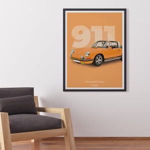 Poster Porsche 911 Targa - decorazione murale vintage