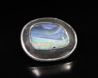 Kleiner Vintage Boulderopal in Handgefertigter Silber Anhänger, Natürlicher Australischer Opal, Geschenke für die Mama, Ehefrau Geschenk