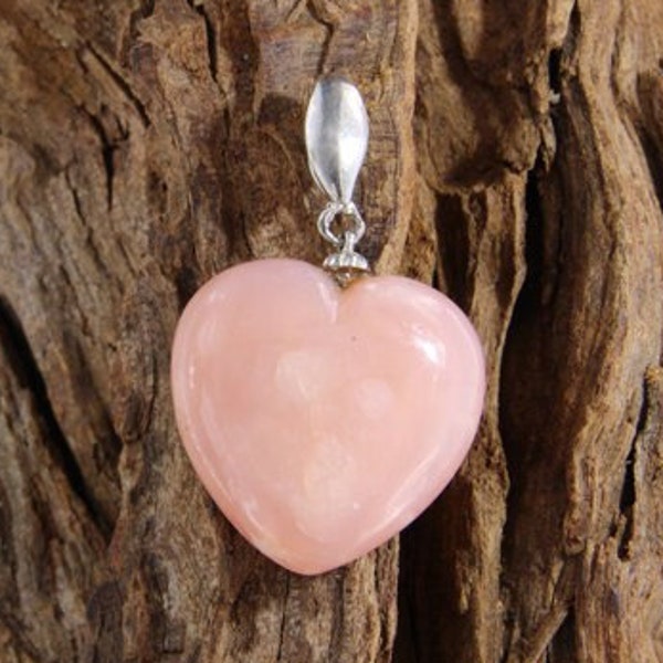 Pinkopal Herz-Anhänger, Natürlicher Opal, Geschenk für Tochter, Geschenk für Freundin, Versandfertige Geschenke zum Valentinstag