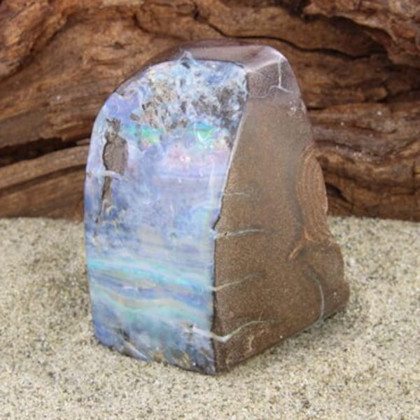 Boulderopal Sammlerobjekt, Natürlicher Edelstein Sammlerstück, Australischer Opal, Geschenk für Naturliebhaber