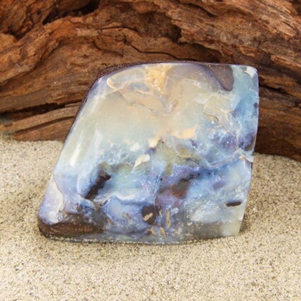 Blauer Boulderopal Sammlerstein, Beruhigende Heimdekoration, Wohndeko für Naturliebhaber, Australian Opal Specimen