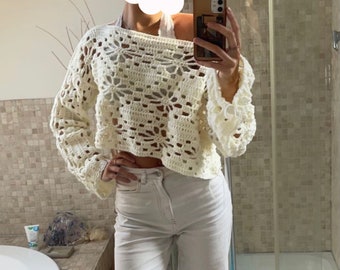 Flower Crochet Sweater