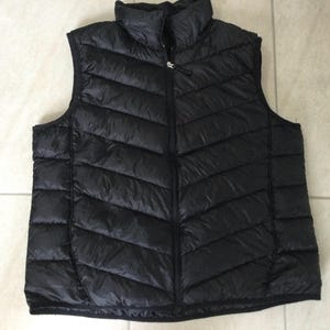 Black Woman Ultralight Vest Winter Sleeveless Waist Coat Good Condition Size 12