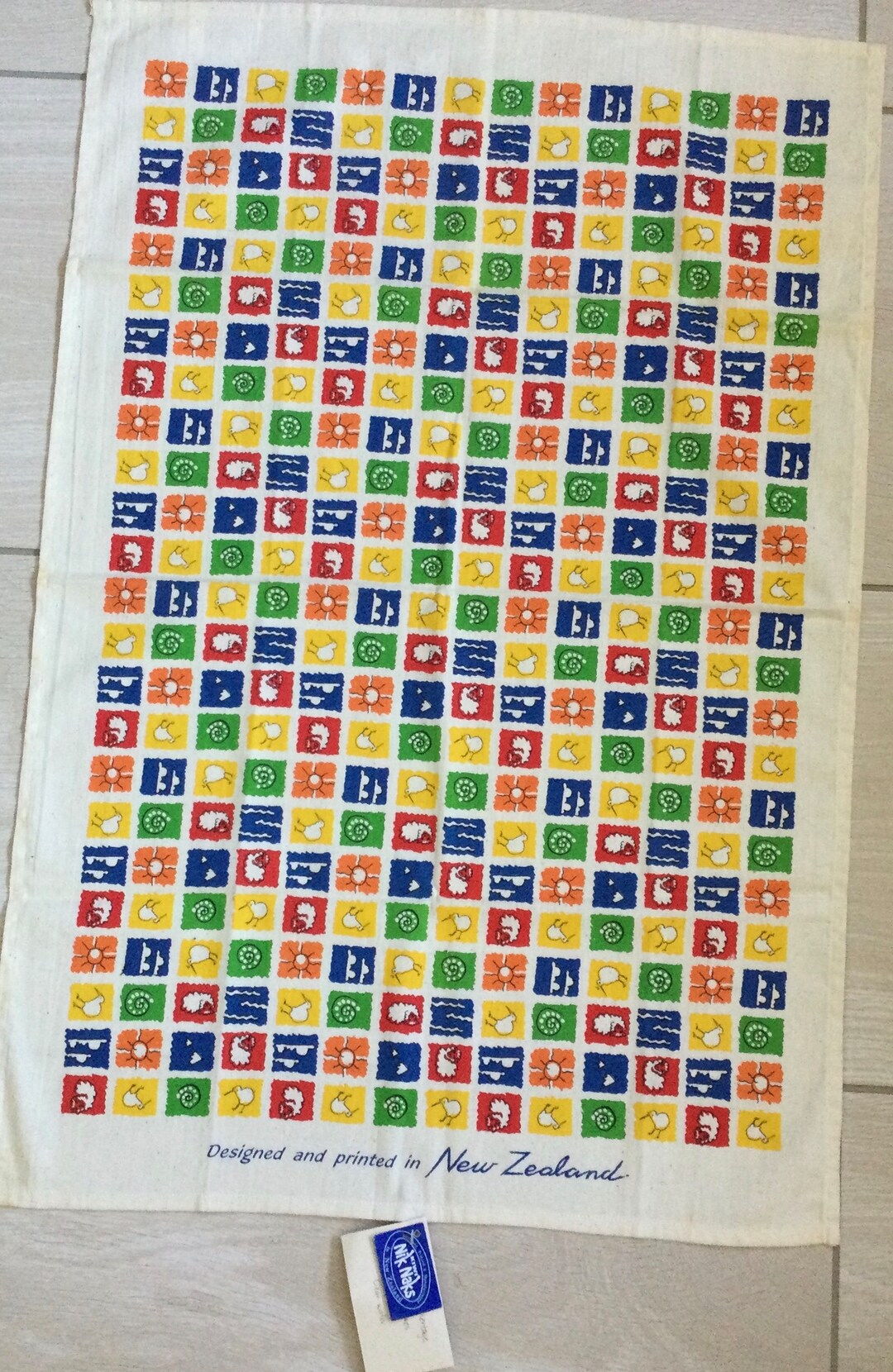 Kiwi New Zealand Tea Towel by Nick Naks With Tag Pure Cotton Etsy