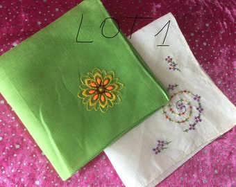 Vintage Handkerchief Lots: Used&unused, Embroidered and with Lace edged FREE DELIVERY