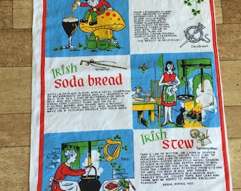Famous Irish Linen Tea Towel Irish Coffee Recipe/ Soda  Bread Recipe Tea Towel by Patric Carroll Made in Ireland  FREE DELIVERY
