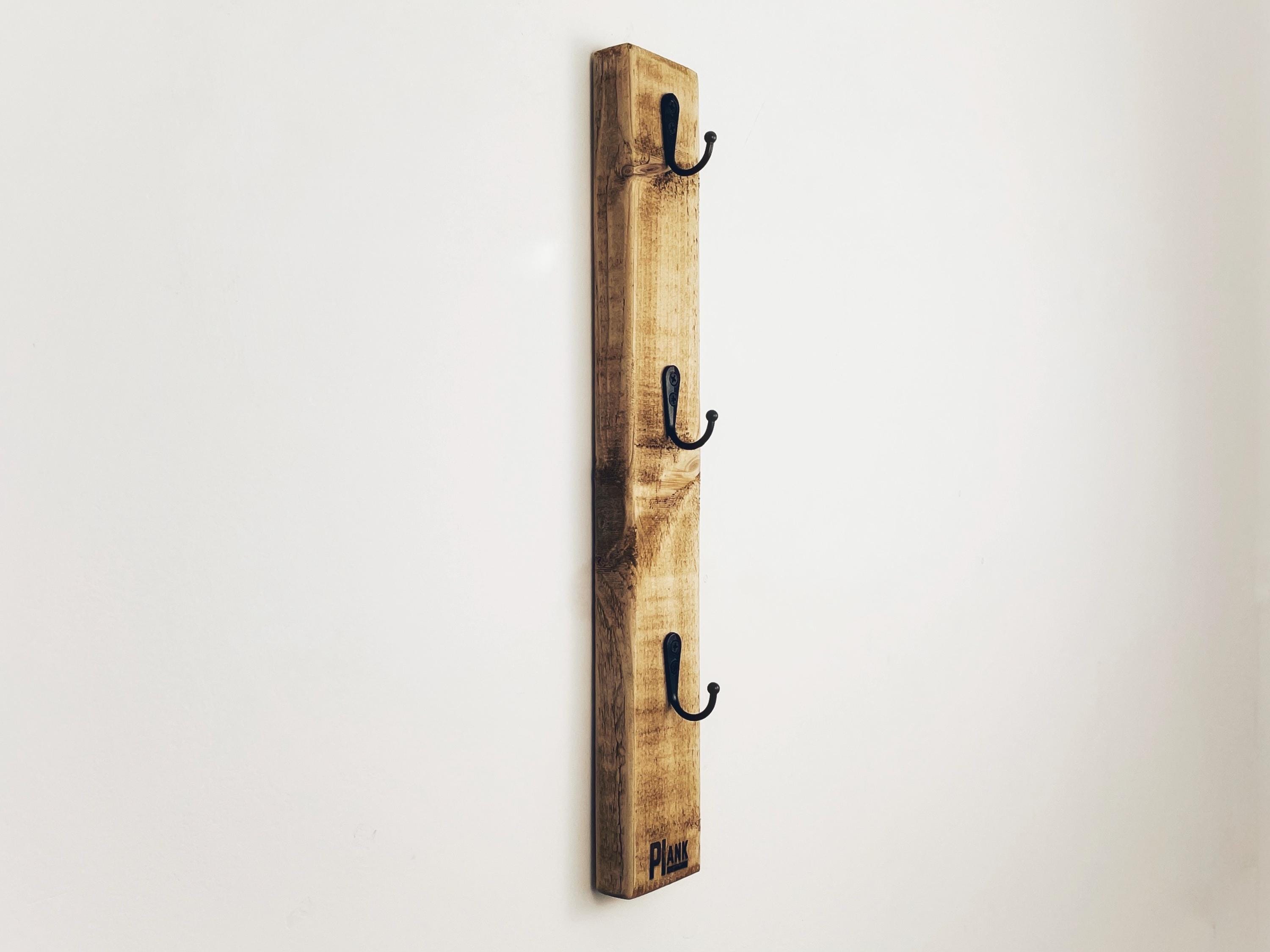 Wooden Vertical Key Holder, Rustic Slim Key Rack, Hallway Wall Mounted ...