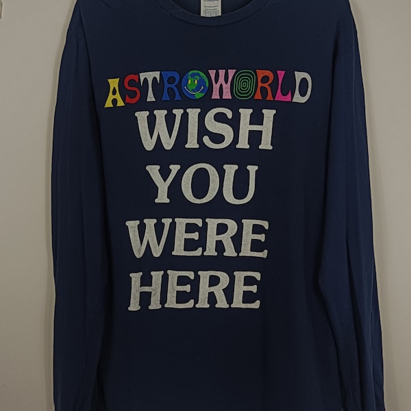 TRAVIS SCOTT T-Shirt Promo Astroworld Tee Tour Concert Wish You Were Here Usa Psychedelic Rap Hip Hop Tops