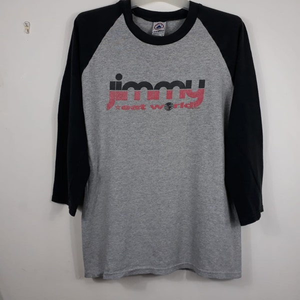 Vintage JIMMY EAT WoRLD Long Sleeve Raglan T-Shirt Promo Punk Rock Tour Concert Usa Band Tops Rare Tee