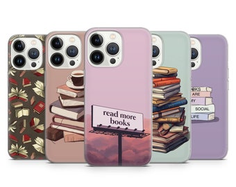 Book Lover Phone Case Aesthetic Cover for iPhone 15, 14, 13 12 11 Pro, XR, Fits For Samsung A13, S22, S21 FE, A40, A72, A52, Pixel 6a, 8