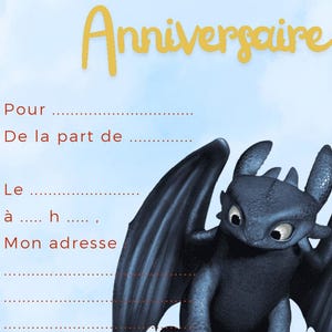 Dragon birthday invitation card