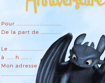 carton invitation anniversaire Dragon