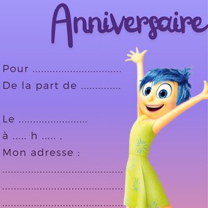 Inside Out birthday invitation card