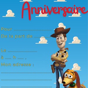 Toy Story birthday invitation card