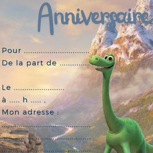 Arlo's Journey birthday invitation card