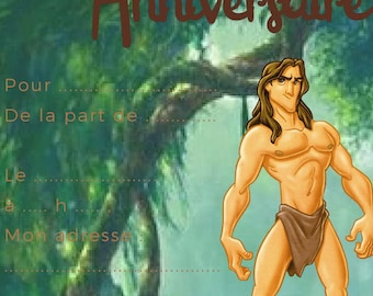 Tarzan birthday invitation card