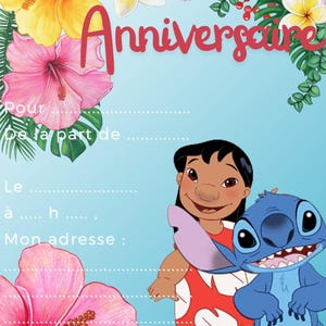 lilo en stitch verjaardagsuitnodigingskaart
