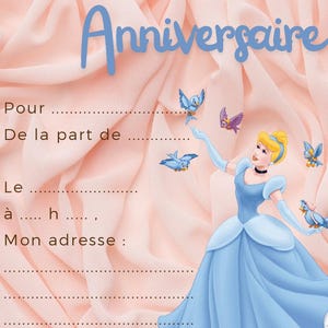 Cinderella birthday invitation card
