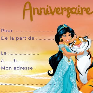 carton invitation anniversaire aladdin