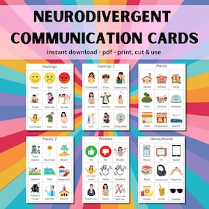 100+ neurodivergerende communicatiekaarten | Non-verbale communicatie | Visueel bord | Flashkaarten | VERZENDEN | Autisme