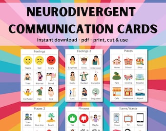 100+ neurodivergent communication cards | Non Verbal Communication | Visual Board | Flash Cards | SEND | Autism