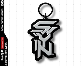 SYN Keychain: Cyberpunk Techwear Bag Tag - 3D Printed PLA