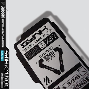CAUTION Cyberpunk Techwear Sticker Premium Vinyl - Sleek Modern Design for Notepads, Bottles, Laptops, Tech, Gaming - Waterproof