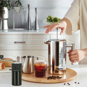 Custom French Press, Coffee Grinder/Stand Kit. Engraved with Your City Map Name, Wedding/Anniversary/Personalized/Birthday/Housewarming Gift