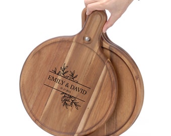 Acacia Wood Serving Board with Handle, charcuterie board custom, personalized board, organic wood board, custom wood board