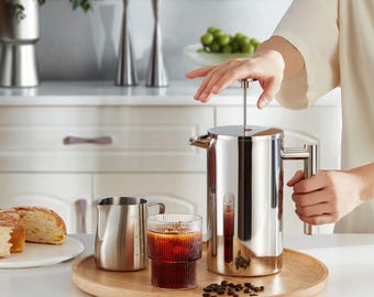 Custom Engraved French Press & Grinder Set, Personalized Gift, Portable coffee maker, unique coffee gift, travel coffee grinder