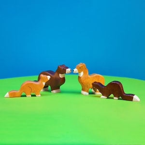 Family of Martens Wooden Toys Set | Montessori Toys | Waldorf Toy | Forest Animals | Wooden Toys for Kids | Toddler Toy
