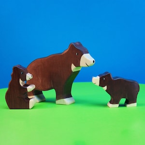 Family of Bears Wooden Toys Set | Montessori Toys | Waldorf Toy | Forest Animals | Wooden Toys for Kids | Toddler Toy