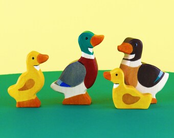 Wooden Duck Family Toy Set | Montessori Farm Animals