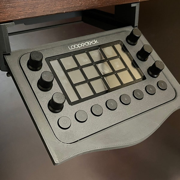 Underdesk Mount with Adjustable Slide-Out for Loupedeck or Stream Deck Devices