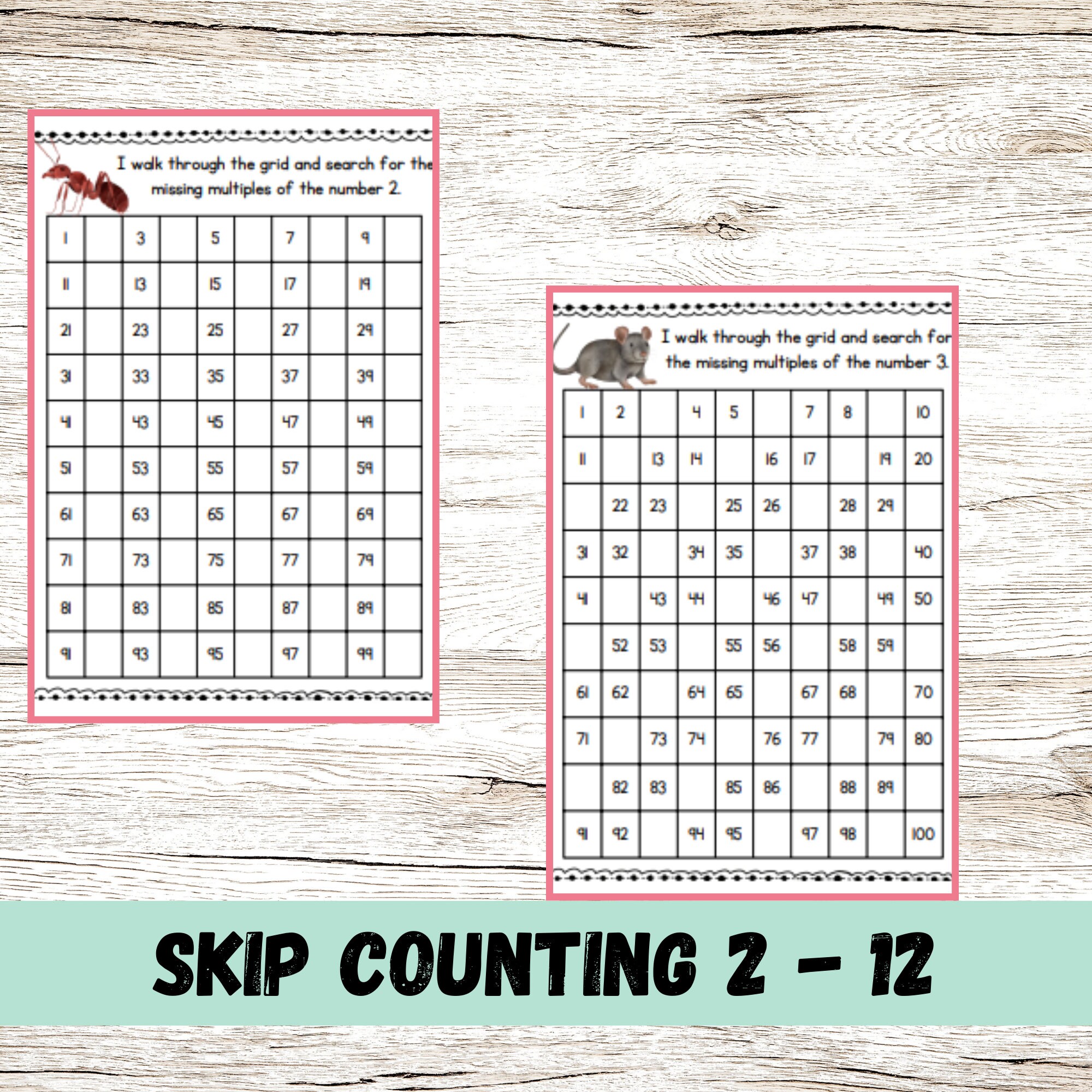 Multiplication Poster Printable Worksheet PDF Digital Download