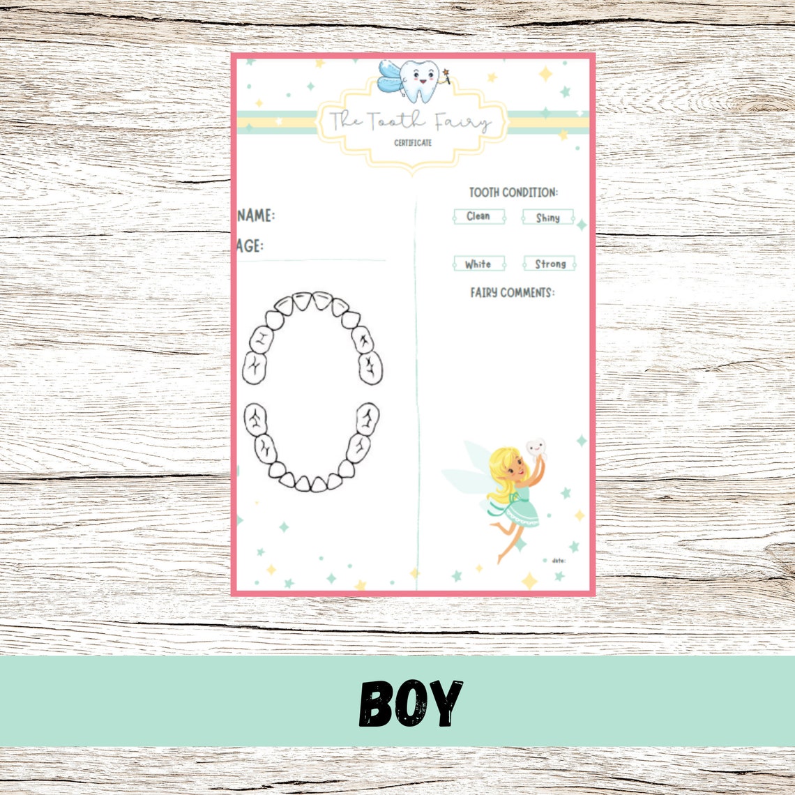 Tooth Fairy PRINTABLE Kids Letter From Tooth Fairy Kids Frst Tooth ...