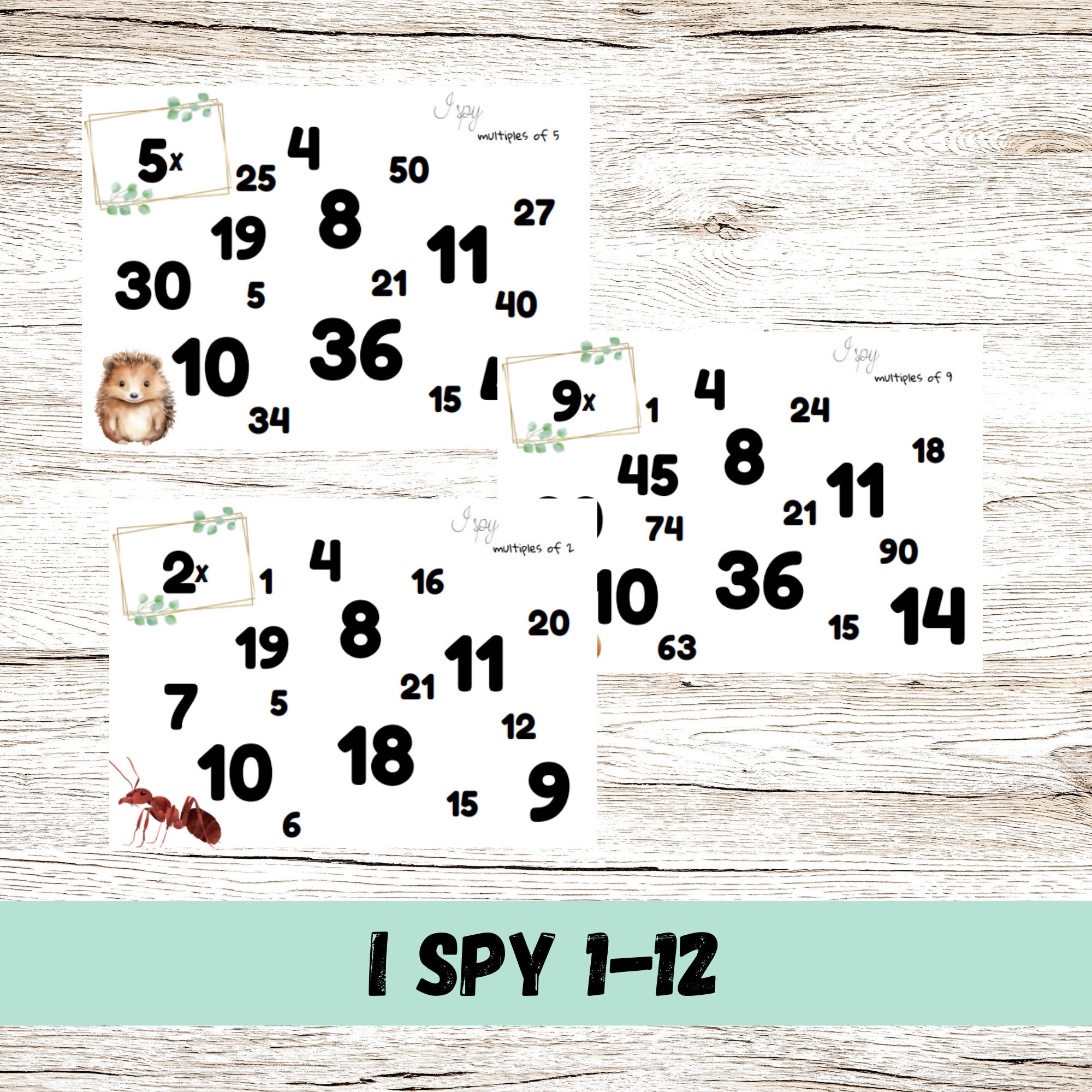 Multiplication Poster Printable Worksheet PDF Digital Download