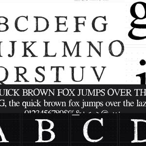 May include: A black and white image of a handwritten font alphabet, with the letters A through Z, and the numbers 0 through 9. The text "THE QUICK BROWN FOX JUMPS OVER THE LAZY DOG, the quick brown fox jumps over the lazy dog" is also included in the image.