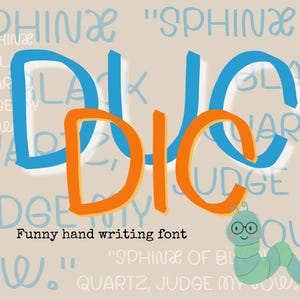 Fuente Ducdic: tipografía manuscrita divertida para exhibición / OTF TTF WOFF incluido, Font Kids, fuentes Brandis, fuentes sociales, fuentes para el Día de la Madre, papá