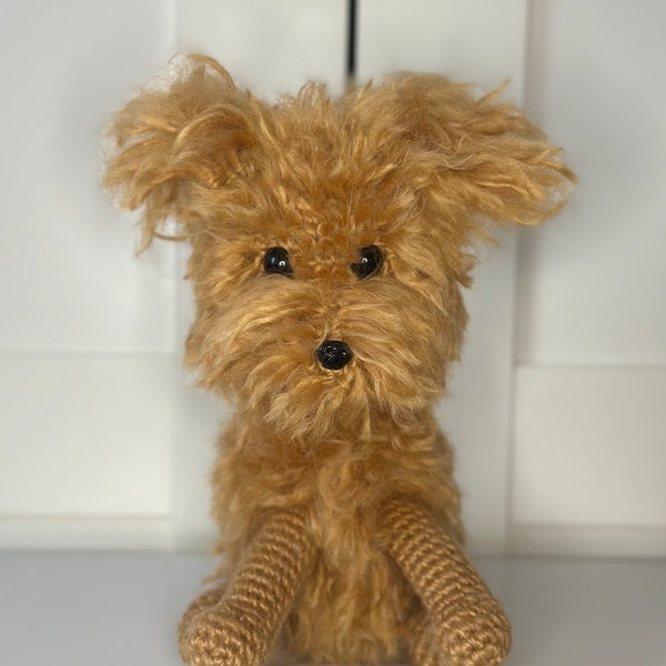 Häkel Hund, Kuschel Hund, Plüschtier, Amigurumi, Plüsch Hund, braun Hund, niedlicher Hund, Welpe, Malteser, Yorkshire Terrier