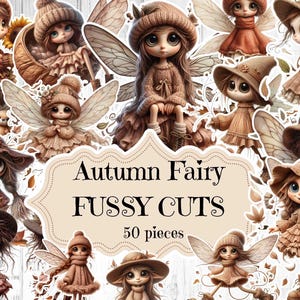 Forniture per diario di fata autunnale, scrapbooking fantasy, fata, stampabile, fussy cuts, foresta incantata, shabby chic, effimeri autunnali