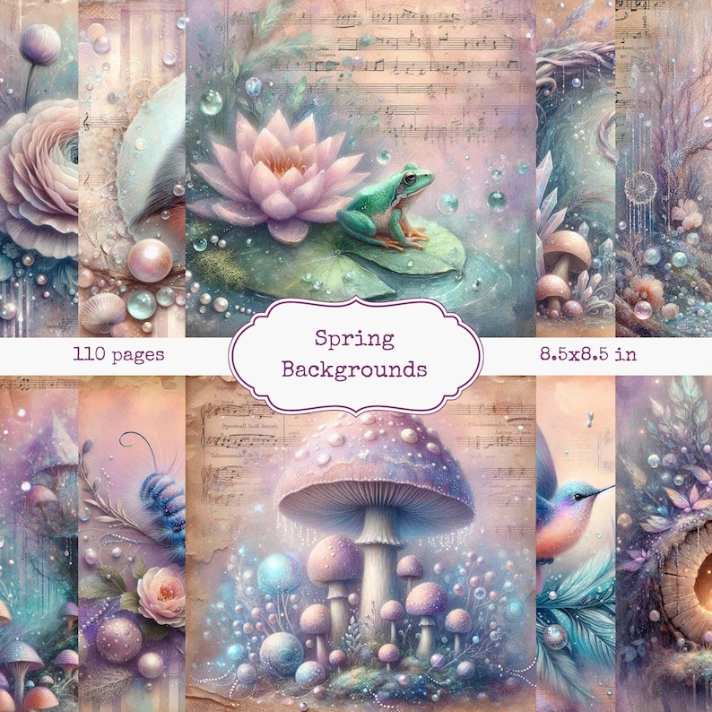 Spring Background Texture Scrapbook Spring Fairy Printable Pages: Scrapbook Spring Backgrounds (digital ...