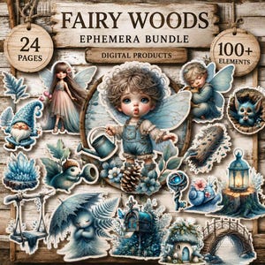 Kit para Diário de Sucata com Tema de Fadas da Primavera: Recortes Imprimíveis e Detalhes Personalizados (Download Digital)