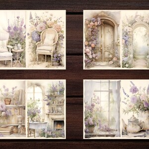 Floral Elegance: Embrace the beauty of yesteryears with a vintage purple scrapbook kit filled with elegant floral designs.