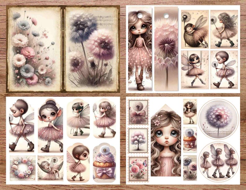 Fairy Junk Journal Kit: Printable Ephemera, Scrapbook Supplies (digital ...
