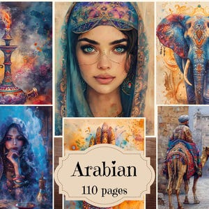 Pacote grande Arabian Nights Junk Journal Arabian Scrapbook Fundos imprimíveis Arabian Princess Junk Journal Supplies Shabby Chic Digital