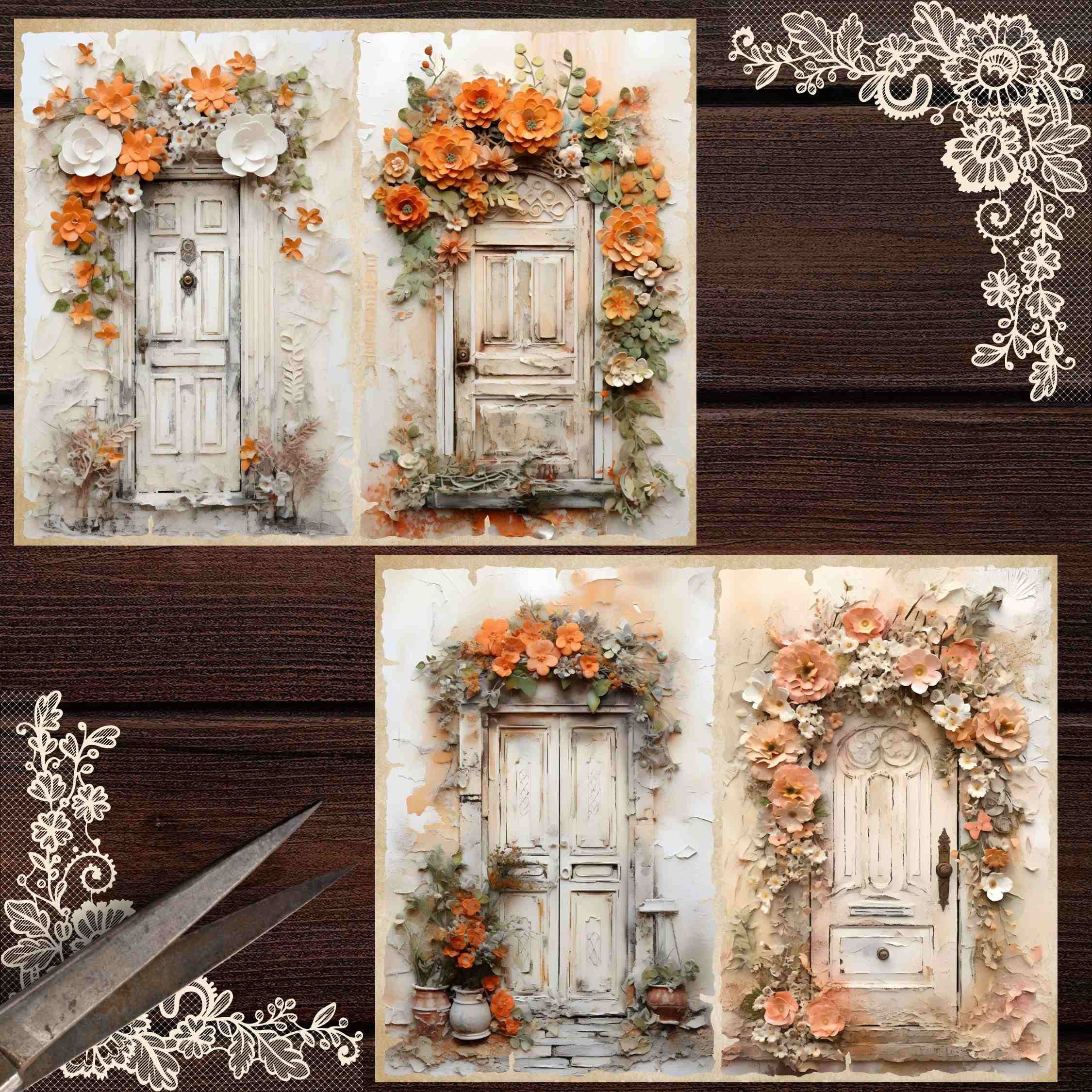 Colorful Doors Junk Journal Kit: Shabby Chic Scrapbook Supplies ...
