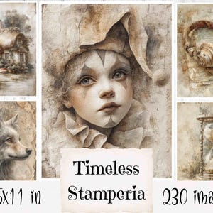 Kit per diario di scarto senza tempo di Stamperia, album di ritagli vintage vittoriano, arte stampabile, sfondi verdi shabby chic di Stamperia